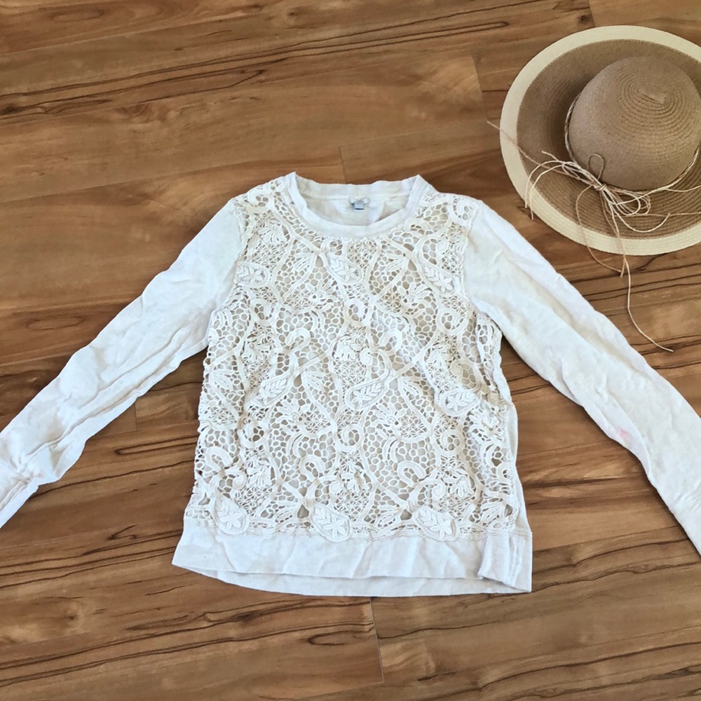 J Crew LACE SWEATSHIRT
